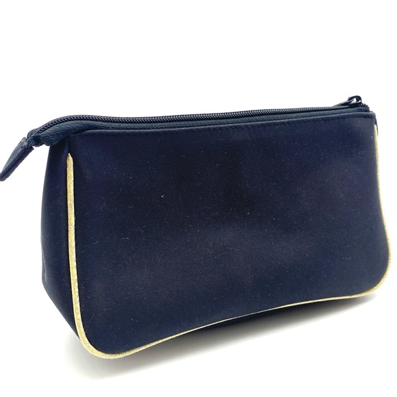 CHANEL Parfums Black and Gold Trim Makeup Cosmetics Toiletry Pouch Bag Small - Picture 3 of 5